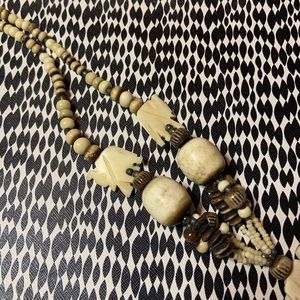 African vintage necklace made of bone beads